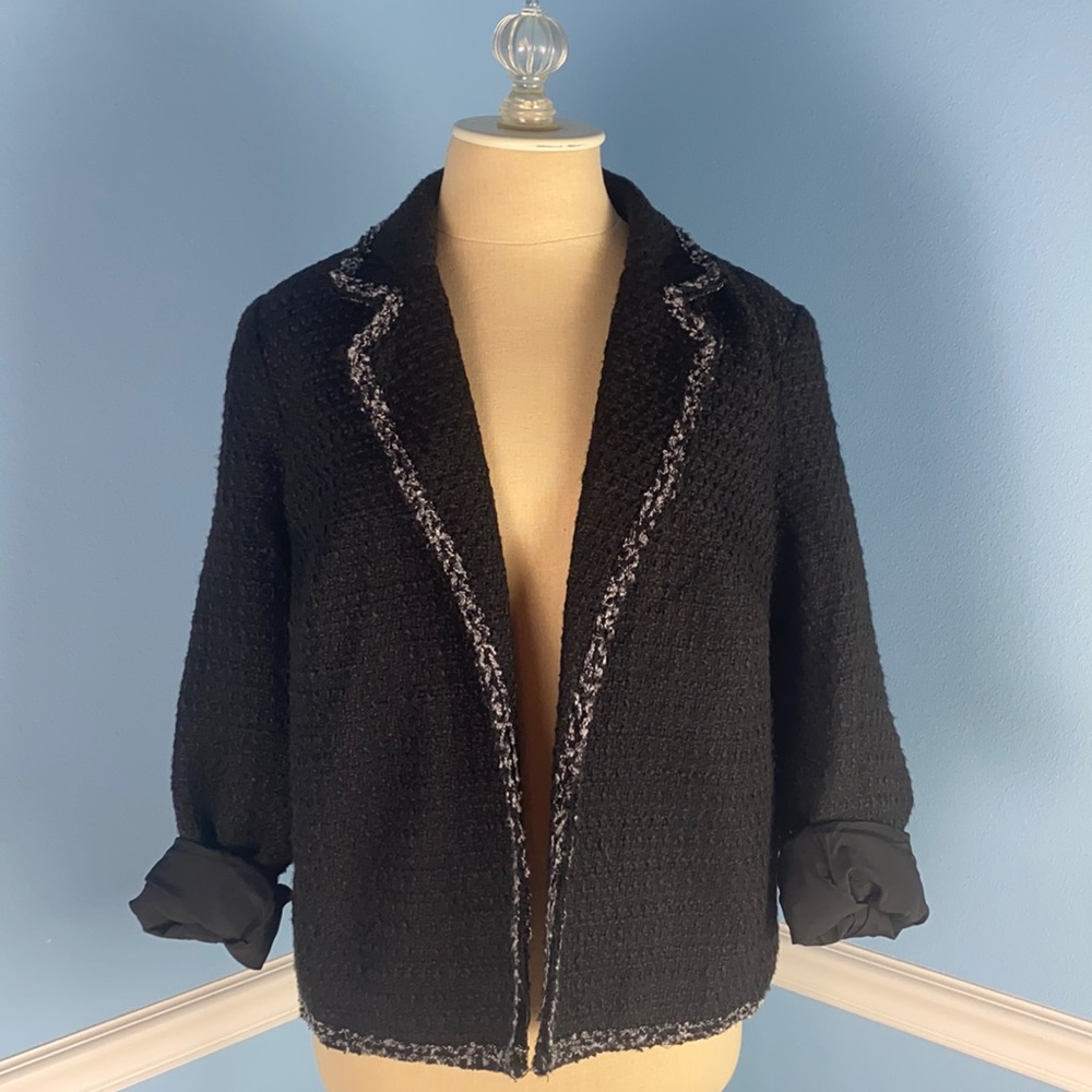 WHO WHAT WEAR Black Tweed Blazer